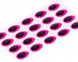 3D Epoxy Teardrop Eyes, Fluo Pink, 10 mm